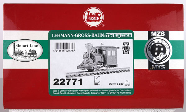 G Scale LGB 22771 Porter Steam Loco Directional Lights Working Smoker Factory Installed Decoder DC, MTS DCC NEW box end with label and UPC numbmer